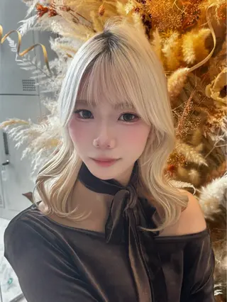 ミディアム カラー パーマ ヘアアレンジ メンズ 🤍韓国風レイヤー/ 艶髪🤍鳥越美羽のヘアスタイル