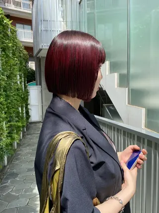 ミディアム カラー パーマ、髪質改善 菊地美月のヘアスタイル