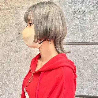 ミディアム カラー 癖毛救済✂️ボブ /髪質改善ストレートのヘアスタイル