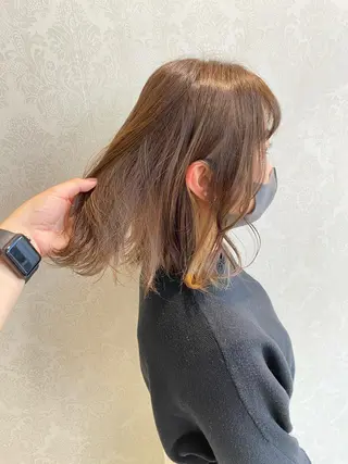 ミディアム カラー デザインカラー✨新倉 佑奈のヘアスタイル
