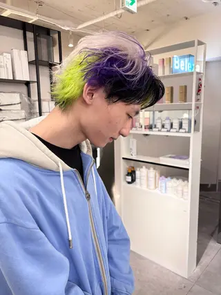 ショート カラー メンズ ブリーチ特化 ハイトーンRYOYAのヘアスタイル