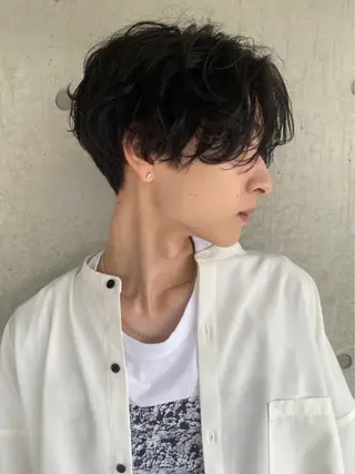 ショート カラー パーマ ヘアアレンジ メンズ キッズ ネイル マツエク・マツパ アイブロウ スパイキー/フェザー /波巻き/かいとのヘアスタイル