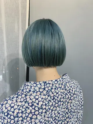 ショート カラー ボブパーマコテ巻き風 パーマNo1深江秀平のヘアスタイル