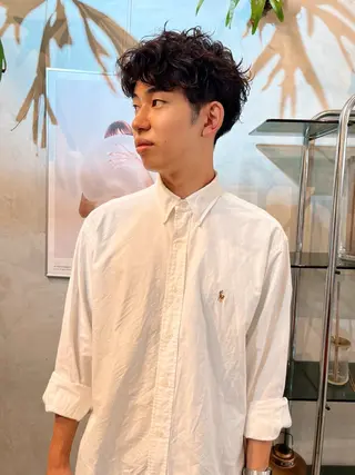 ショート パーマ メンズ ナガミ ショウのヘアスタイル