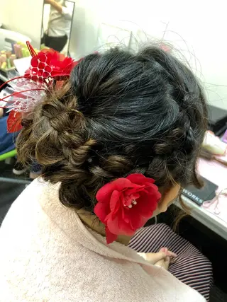 ミディアム ヘアアレンジ レイヤー×ヘッドスパ ＊保田遥＊のヘアスタイル