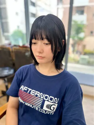 ミディアム カラー パーマ ヘアアレンジ メンズ キッズ 骨格レイヤーカット 🌿美髪縮毛矯正のヘアスタイル