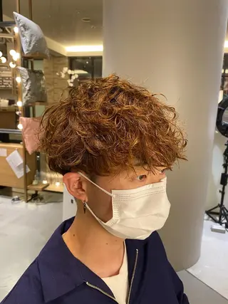 ショート カラー パーマ メンズ 梅田茶屋町メンズ 専門美容師 山元一平のヘアスタイル