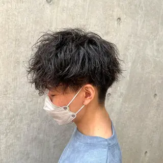 ショート パーマ メンズ 梅田茶屋町メンズ 専門美容師 山元一平のヘアスタイル