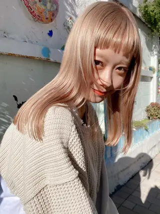 ミディアム カラー ヘアアレンジ 💝髪質改善💝_ chlom🌸春🌸のヘアスタイル