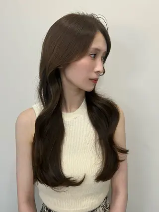 ロング カラー 心斎橋l大人韓国ヘア レイヤー×艶カラーのヘアスタイル