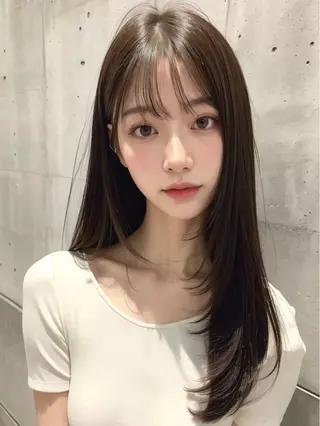 ロング カラー 🩵髪質改善🩵 韓国ヘア🩵花澤みりのヘアスタイル