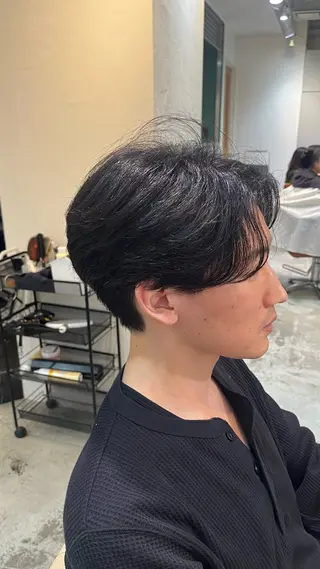 ショート メンズ センターパート職人 柏/メンズ/ ハルキのヘアスタイル