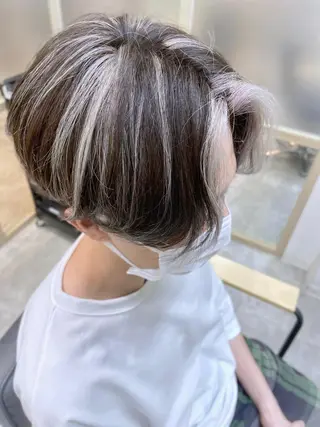 カラー メンズ ☁️ケアブリーチ￤ ウルフ￤Shioriのヘアスタイル