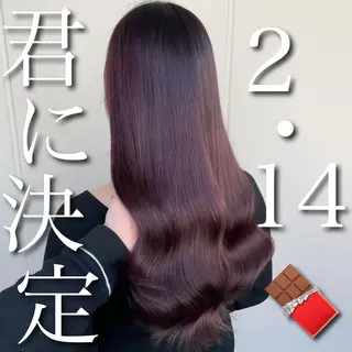 ロング カラー ブリーチなし Wカラー🩷星野翔太のヘアスタイル