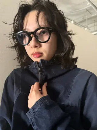 ミディアム パーマ 森貴裕/ベージュ/ パーマ/オリーブのヘアスタイル