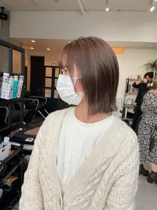 ショート ✨透明感カラー/縮毛 恵比寿HAYATO✨のヘアスタイル