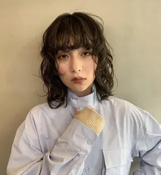 ミディアム パーマ -みつま はるな-のヘアスタイル