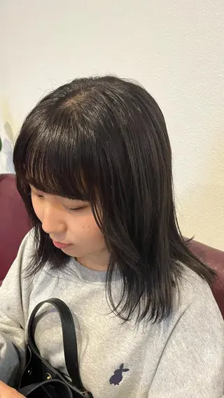 セミロング カラー 初ブリーチOK✨ ハイトーン稲吉菜々美のヘアスタイル