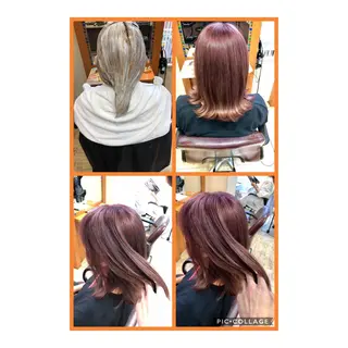 セミロング カラー 100%髪質改善特化 TRUNSのヘアスタイル