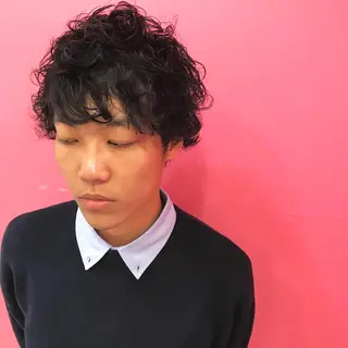 ショート カラー パーマ メンズ Vir by browのヘアスタイル