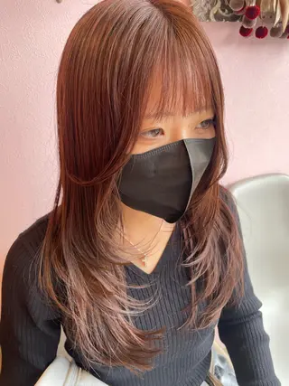 セミロング メンズ🫧ハイトーン 池田梨紗のヘアスタイル