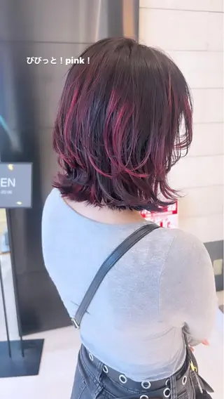 ミディアム フルガキ ハルカ天神美容室のヘアスタイル