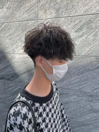 ショート カラー パーマ ヘアアレンジ メンズ キッズ マツエク・マツパ アイブロウ スパイキー/フェザー /波巻き/かいとのヘアスタイル