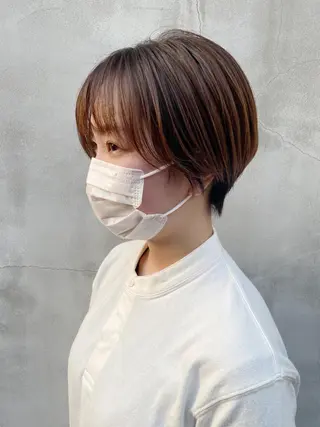 ショート saki🌼ボブ× 透明感カラー🌼のヘアスタイル