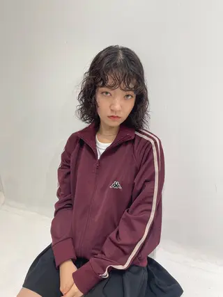 ミディアム カラー パーマ 阪倉 美玲のヘアスタイル