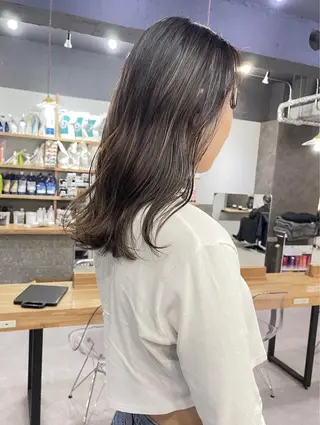 セミロング カラー Reb_keiji 👑小倉圭司のヘアスタイル
