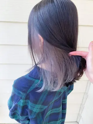 セミロング ハイトーンカラー🌈 メンズパーマ鈴木康平のヘアスタイル