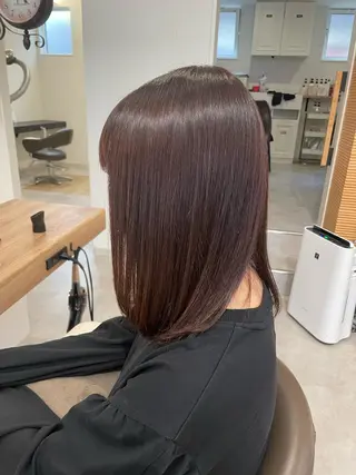 セミロング カラー パーマ やまこし 美裕樹のヘアスタイル
