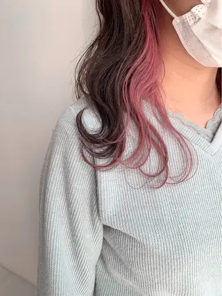 カラー 艶髪/ブリーチなし Wカラー🌺yuiのヘアスタイル