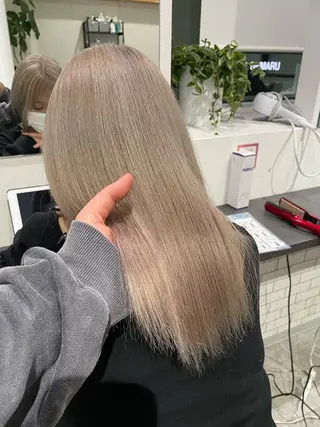 セミロング カラー 京都美容師 塩のヘアスタイル