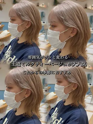 ミディアム 色気レイヤースタイル 洒落色気ヘアマサトのヘアスタイル