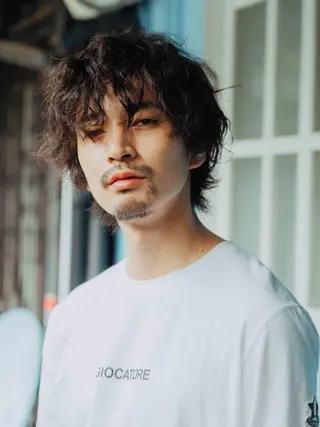 ミディアム パーマ メンズ 竹之内 将也のヘアスタイル