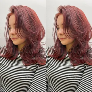 ミディアム カラー 🌿レイヤー/ブリー チ/🌿‬JINのヘアスタイル