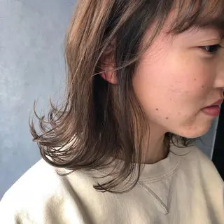 ミディアム カラー パーマ ヘアアレンジ 【白髪ぼかし 専門GBG】自由が丘のヘアスタイル