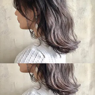 ミディアム カラー ツキノキ ミナのヘアスタイル