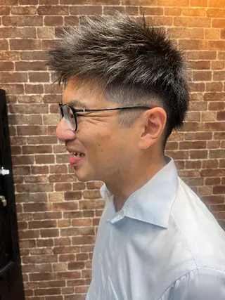 ショート カラー パーマ メンズ 久木原 ゆりのヘアスタイル