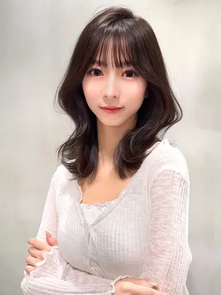 ミディアム カラー 韓国ヘア/レイヤー /大嶽佑馬のヘアスタイル