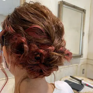 ミディアム ヘアアレンジ nari ☺︎ ボブ/透明感カラーのヘアスタイル