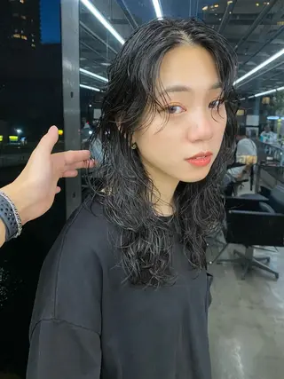 ミディアム パーマ 似合わせカット レイヤー/ボブのヘアスタイル