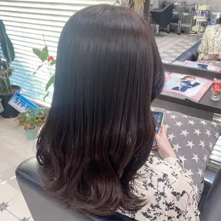 セミロング カラー 韓国ヘア☁️ mitsukiのヘアスタイル
