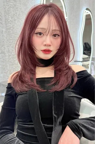 セミロング 大宮🤍縮毛矯正 レイヤー🪽なるのヘアスタイル