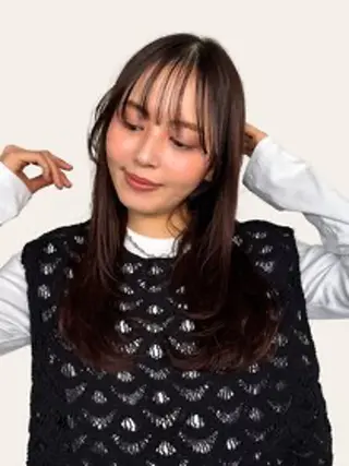 セミロング カラー 竹田 佳奈のヘアスタイル