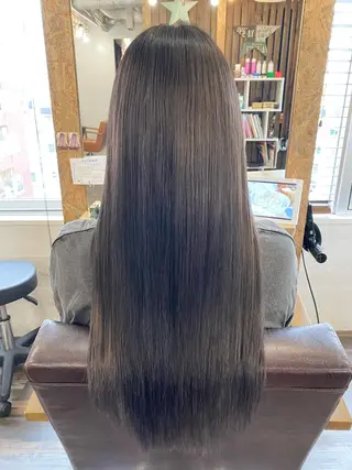 ロング カラー ブリーチ毛対応酸性 ストレート🌈サキのヘアスタイル