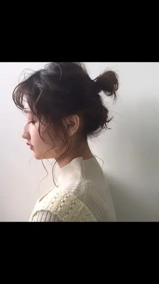 ミディアム ヘアアレンジ 梅田 千亜希のヘアスタイル
