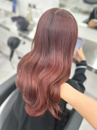 カラー 儚いピンク🩷 /メンズパーマのヘアスタイル
