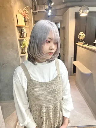 セミロング カラー AIRI/難波/ ハイトーン/髪質改善のヘアスタイル